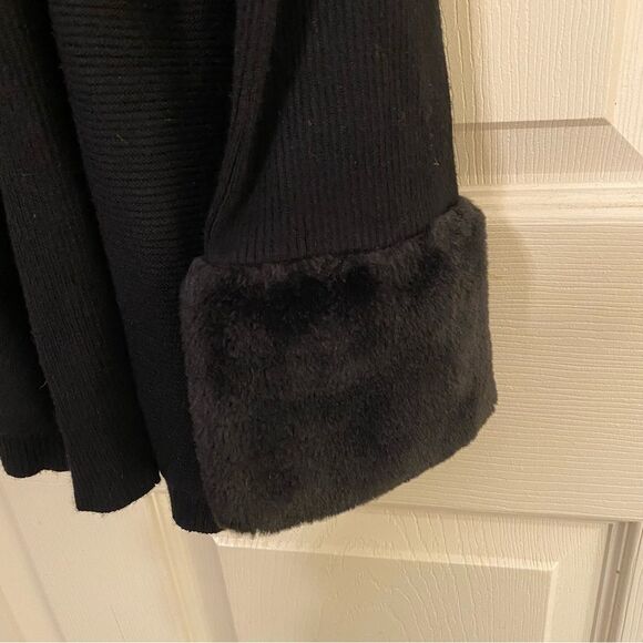 Black Cardigan Sweater with Relaxed Silhouette - Picture 2 of 6